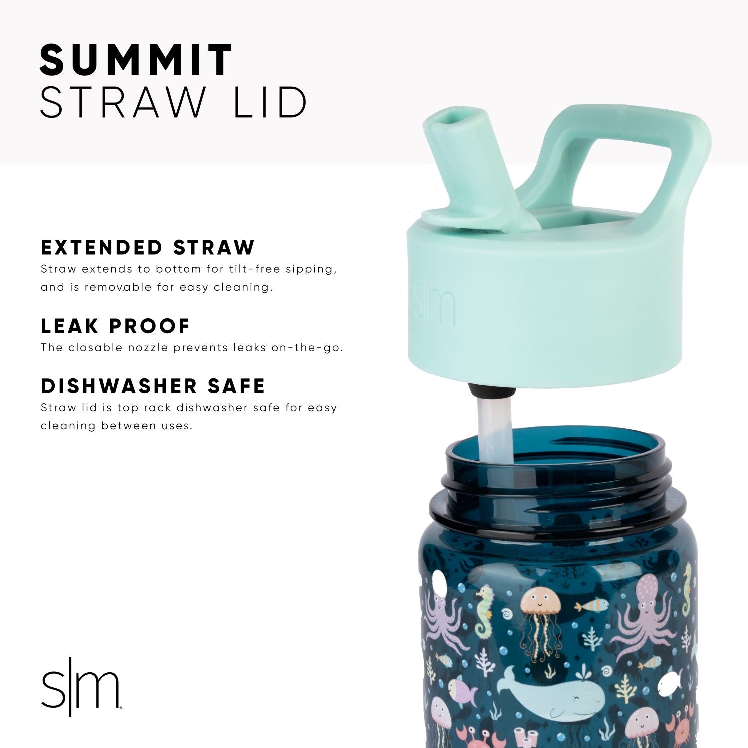Summit Kids Plastic Water Bottle with Straw Lid - Image 3