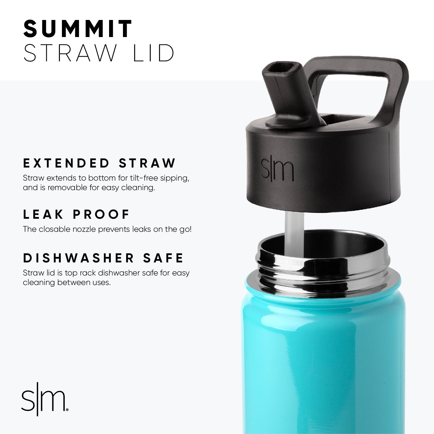 Summit Kids Water Bottle with Straw Lid - Image 3