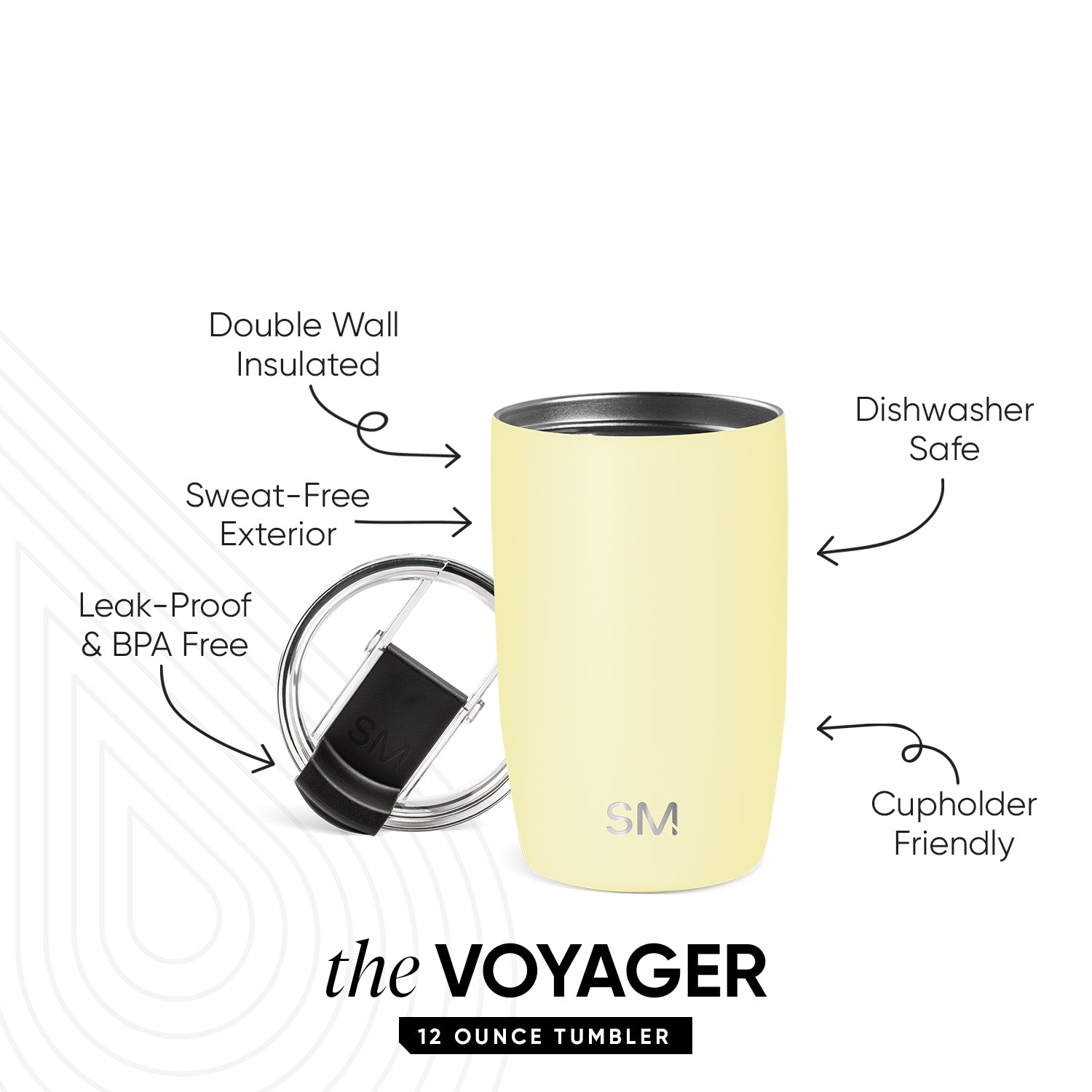 Voyager Tumbler with Clear Flip Lid & Straw - Image 2