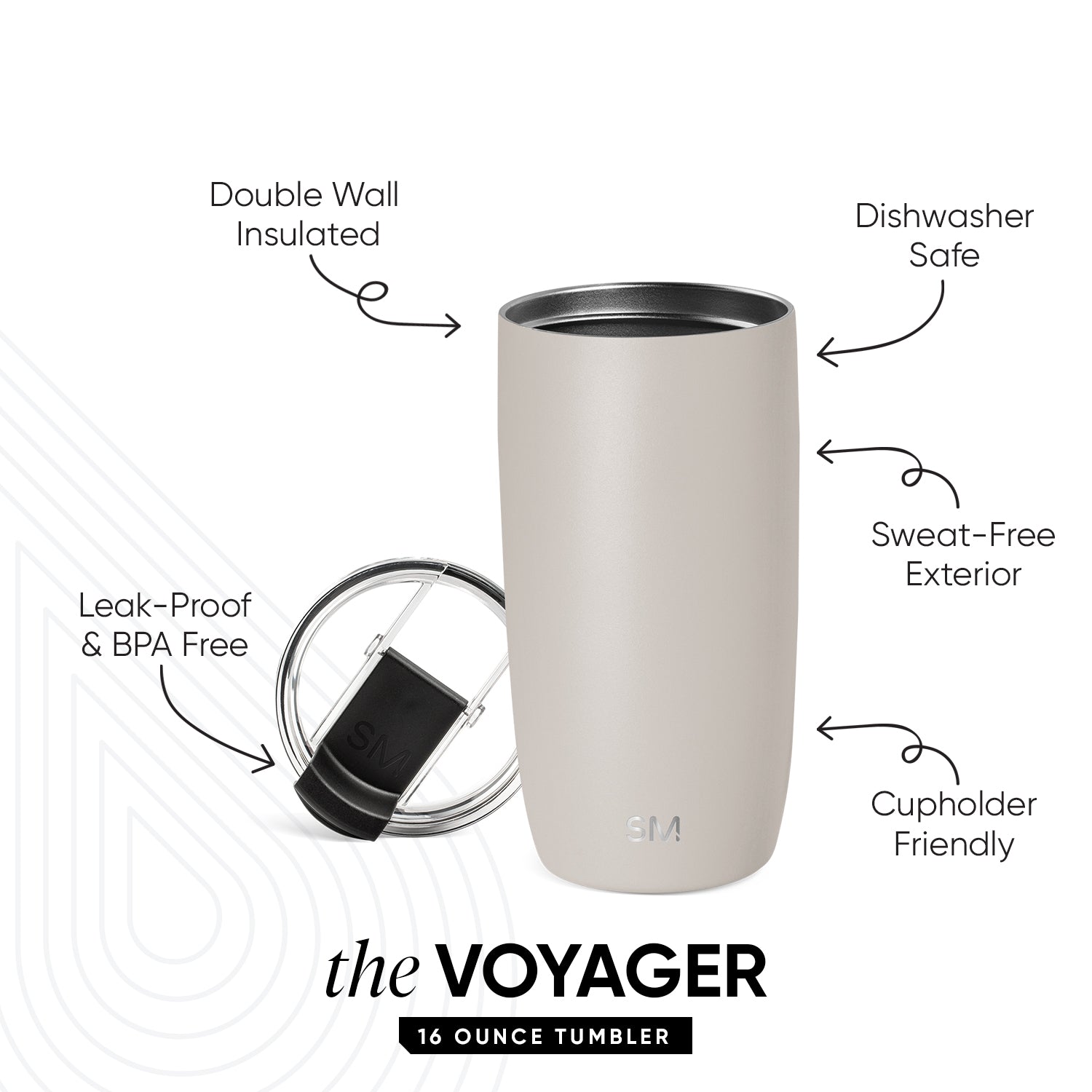 Voyager Tumbler with Clear Flip Lid & Straw - Image 2
