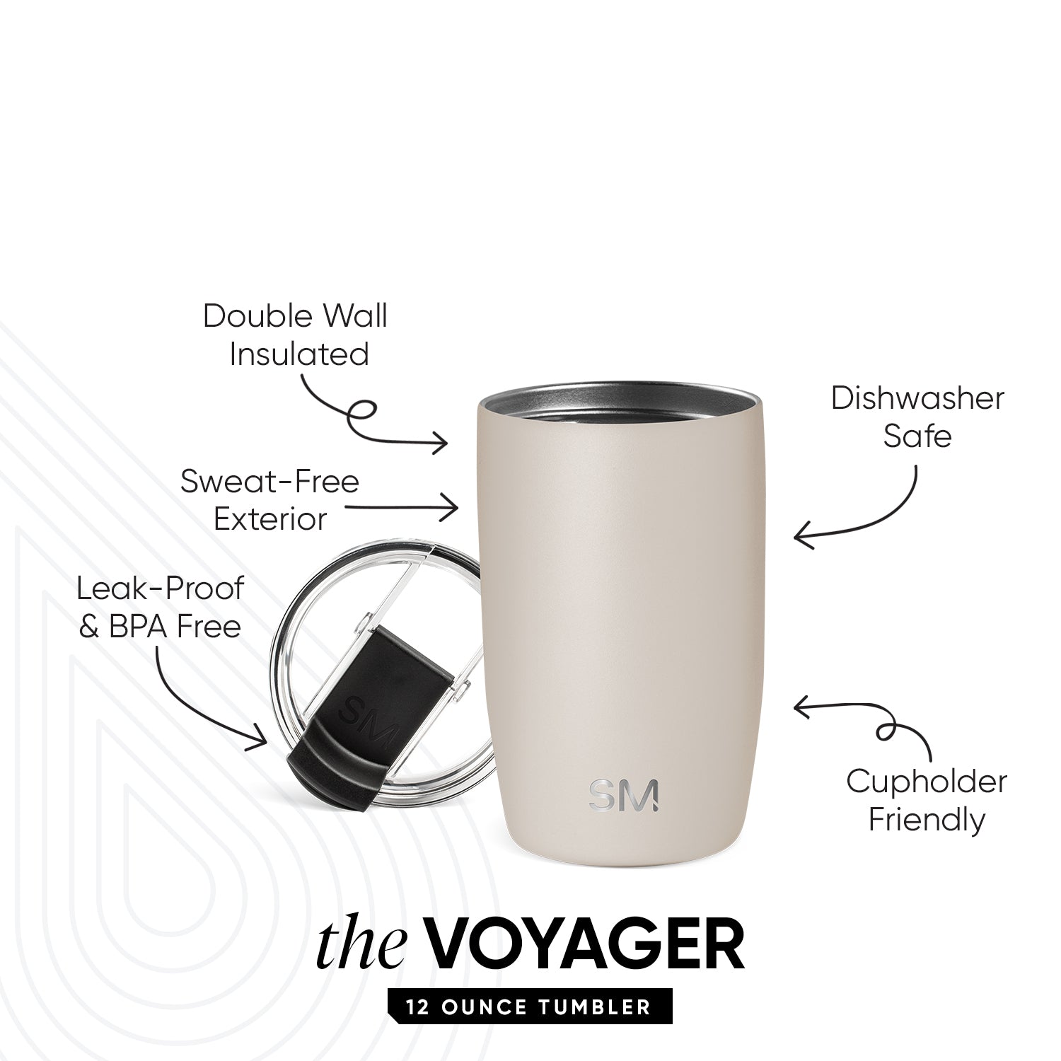 Voyager Tumbler with Clear Flip Lid & Straw - Image 2