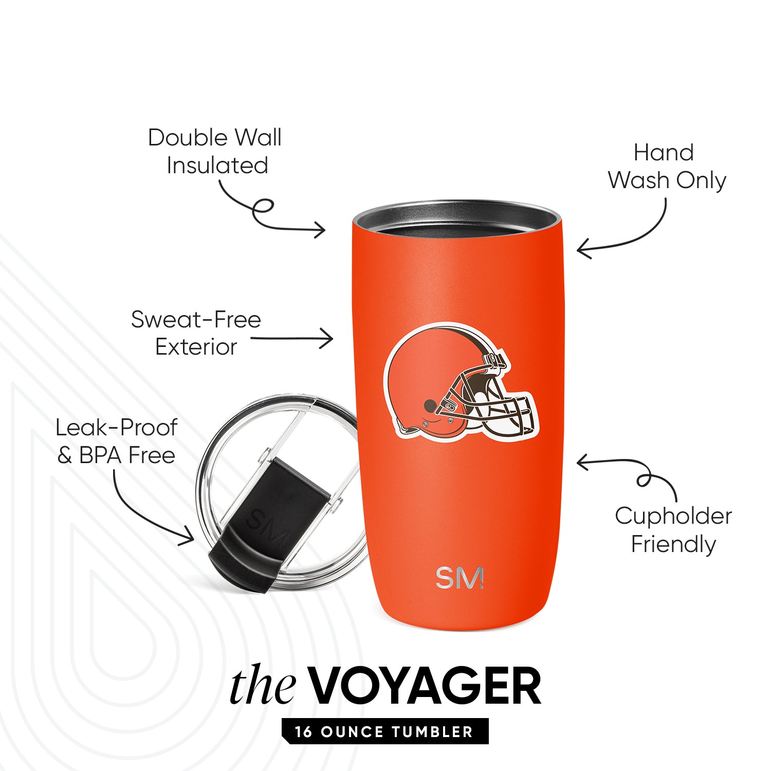 NFL Voyager Tumbler with Clear Flip Lid & Straw - Image 2