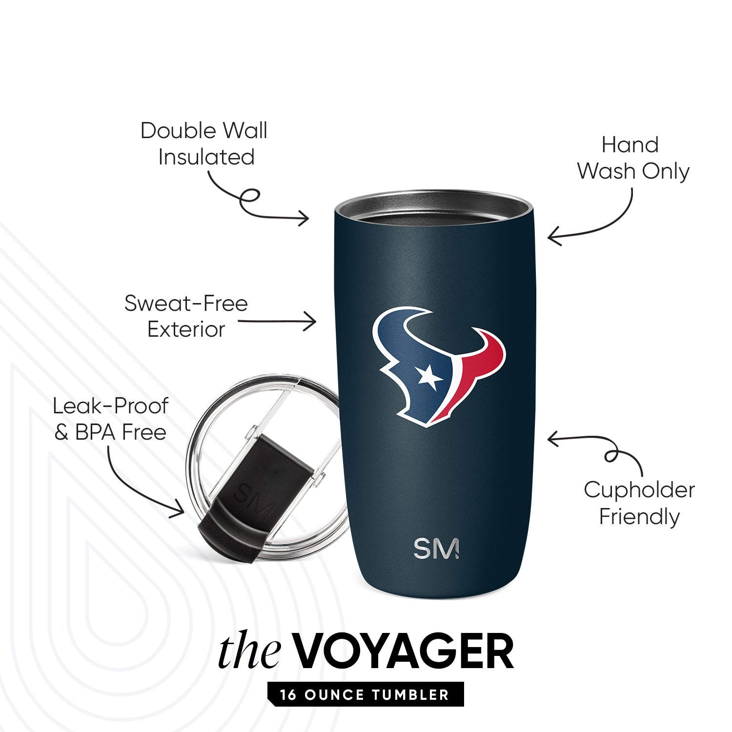 NFL Voyager Tumbler with Clear Flip Lid & Straw - Image 2