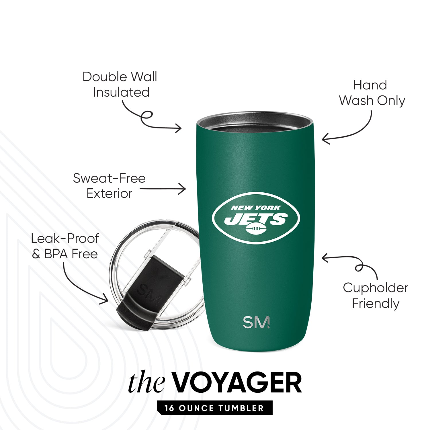 NFL Voyager Tumbler with Clear Flip Lid & Straw - Image 2