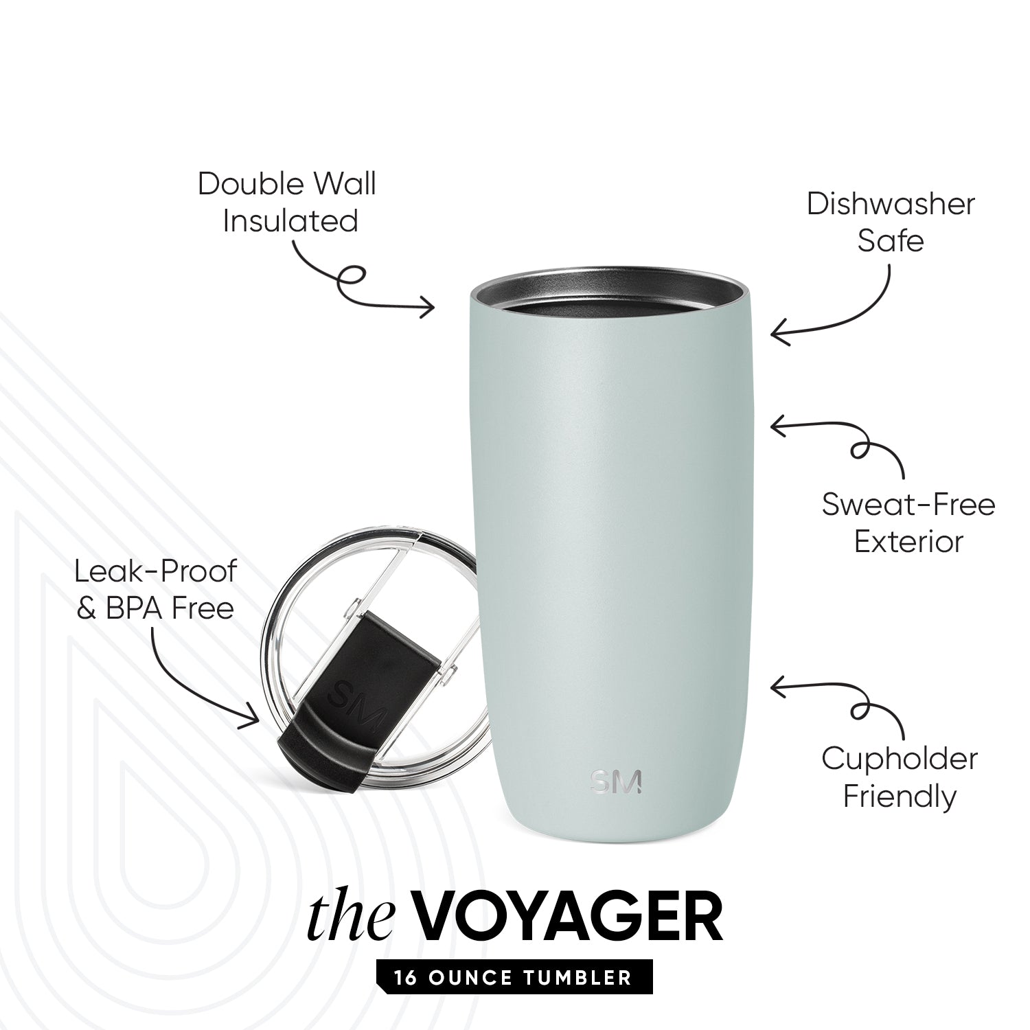 Voyager Tumbler with Clear Flip Lid & Straw - Image 2