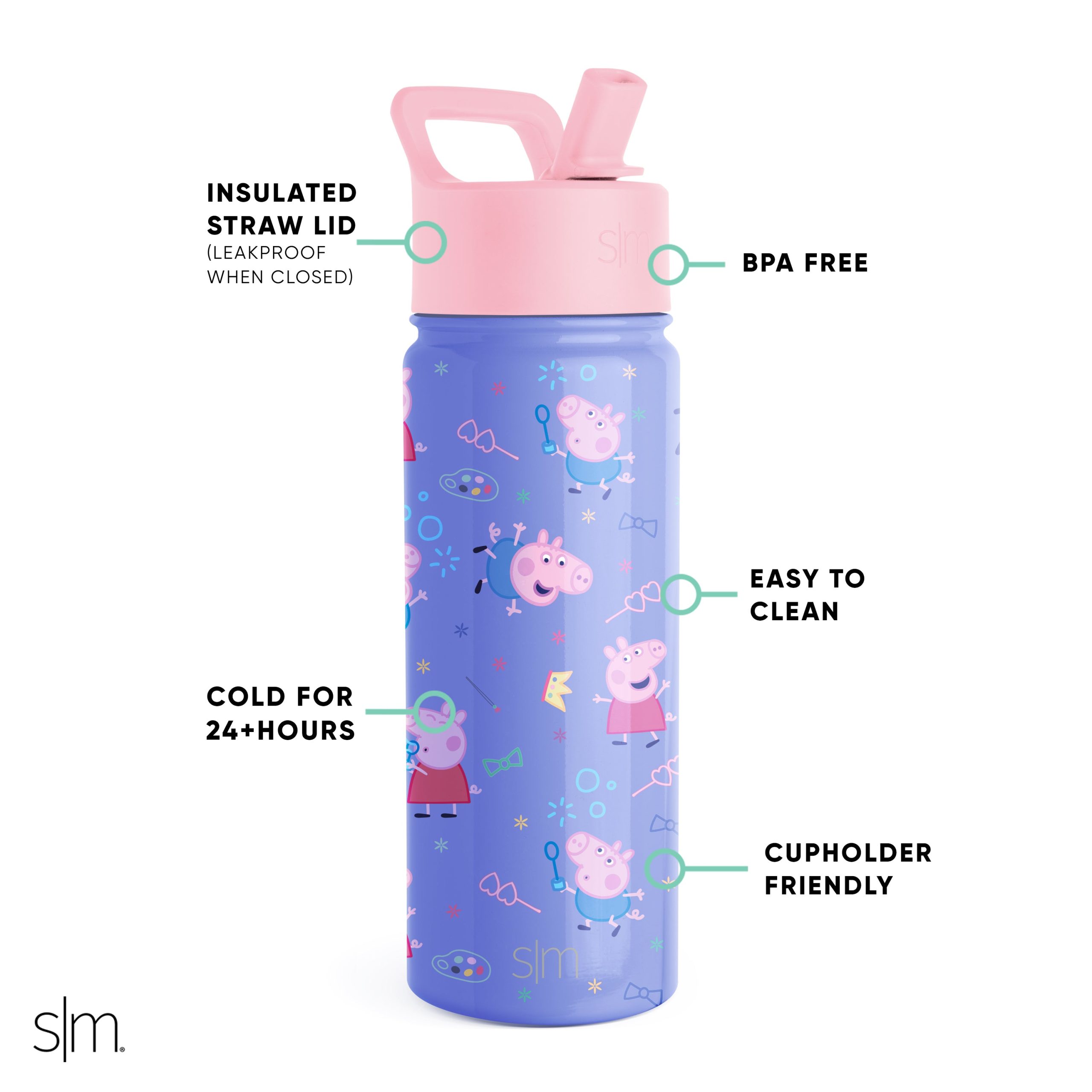 Summit Kids Water Bottle with Straw Lid - Image 2