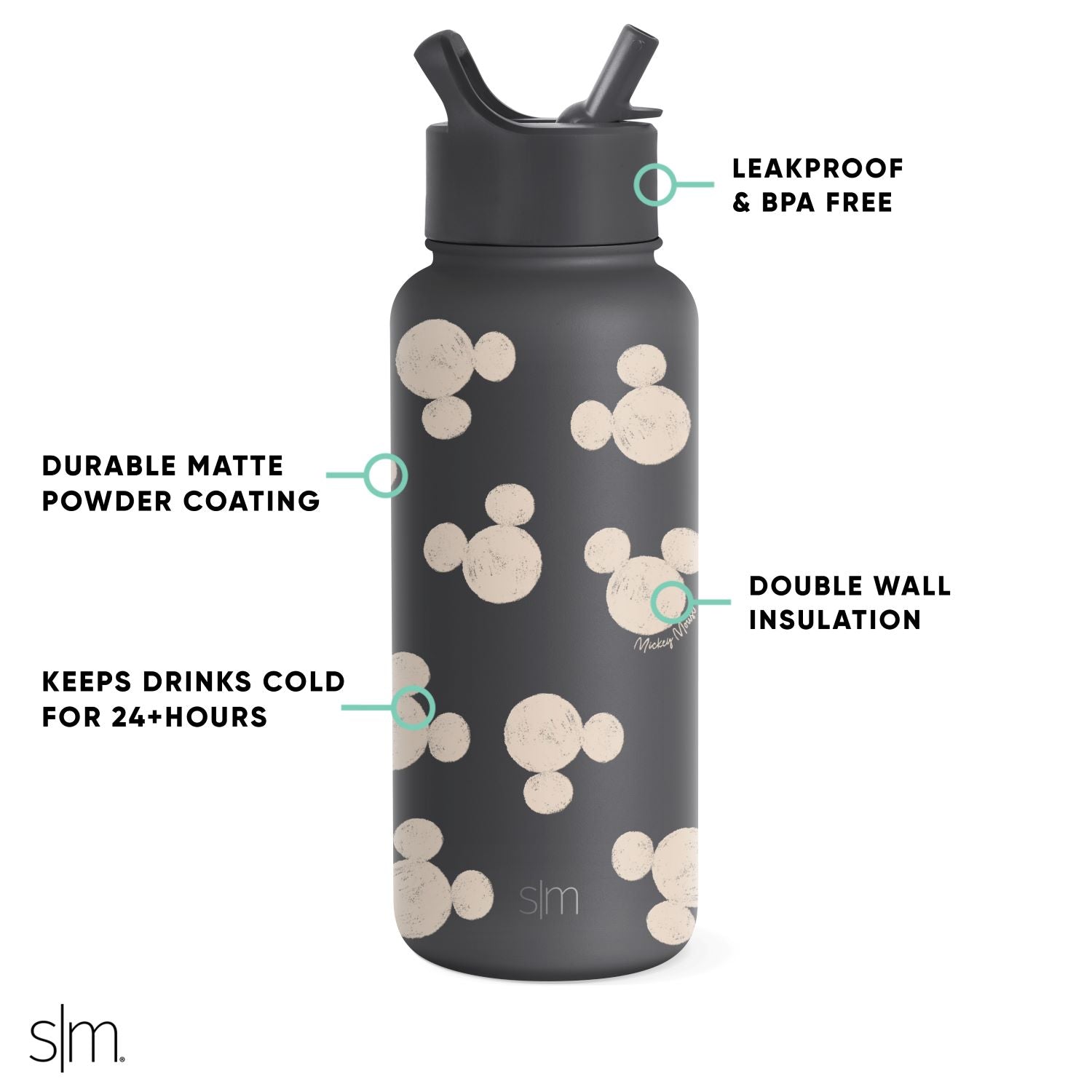 Disney Summit Water Bottle with Straw Lid - Image 2