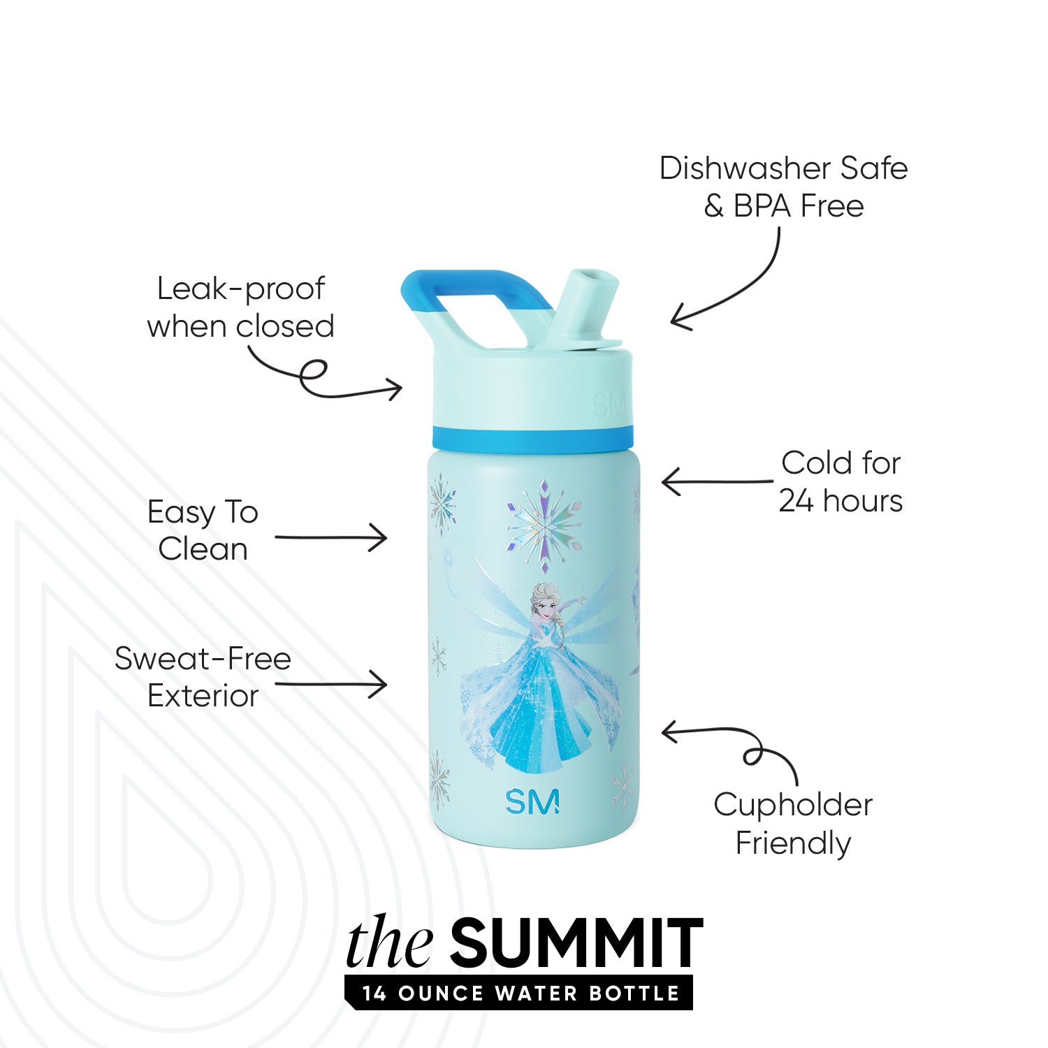 Summit Kids Water Bottle with Straw Lid - Image 2