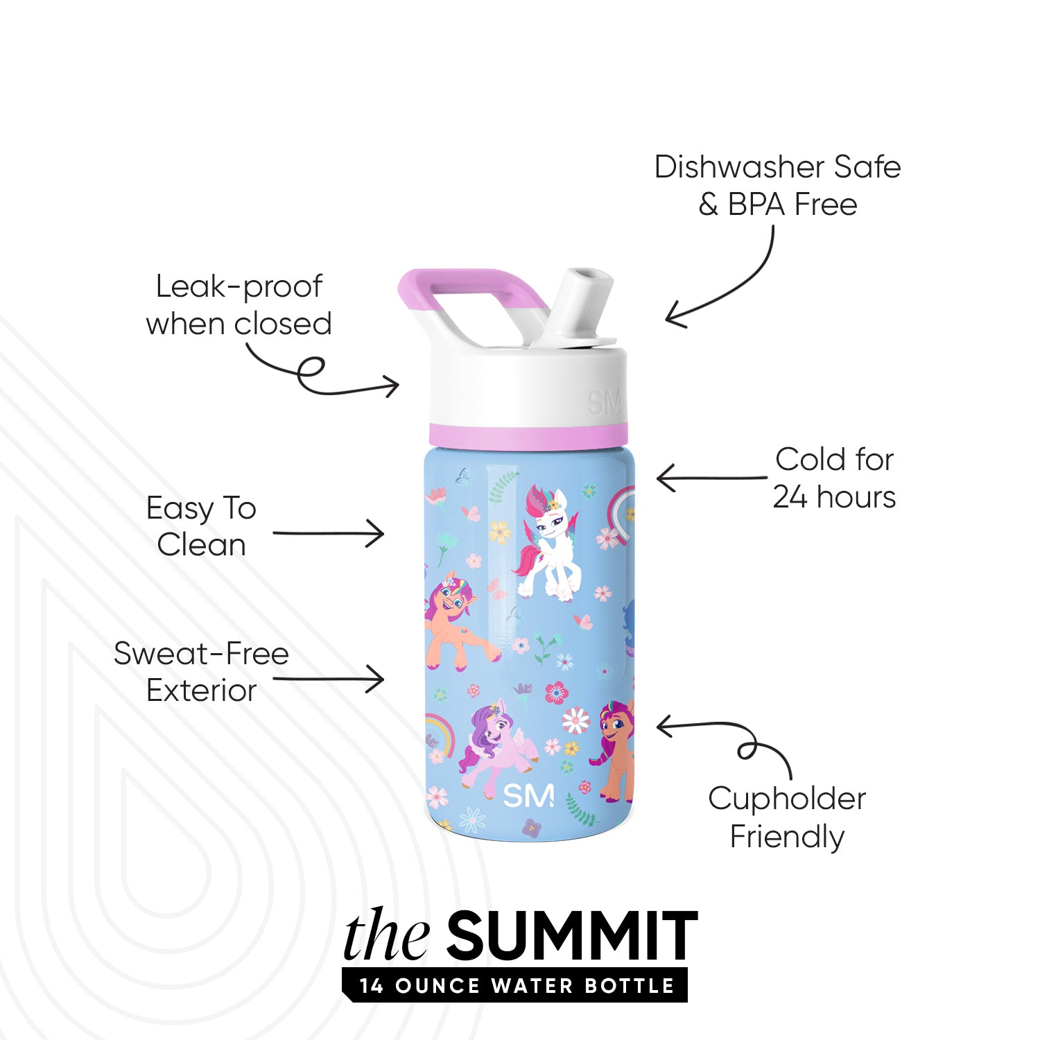 Summit Kids Water Bottle with Straw Lid - Image 2