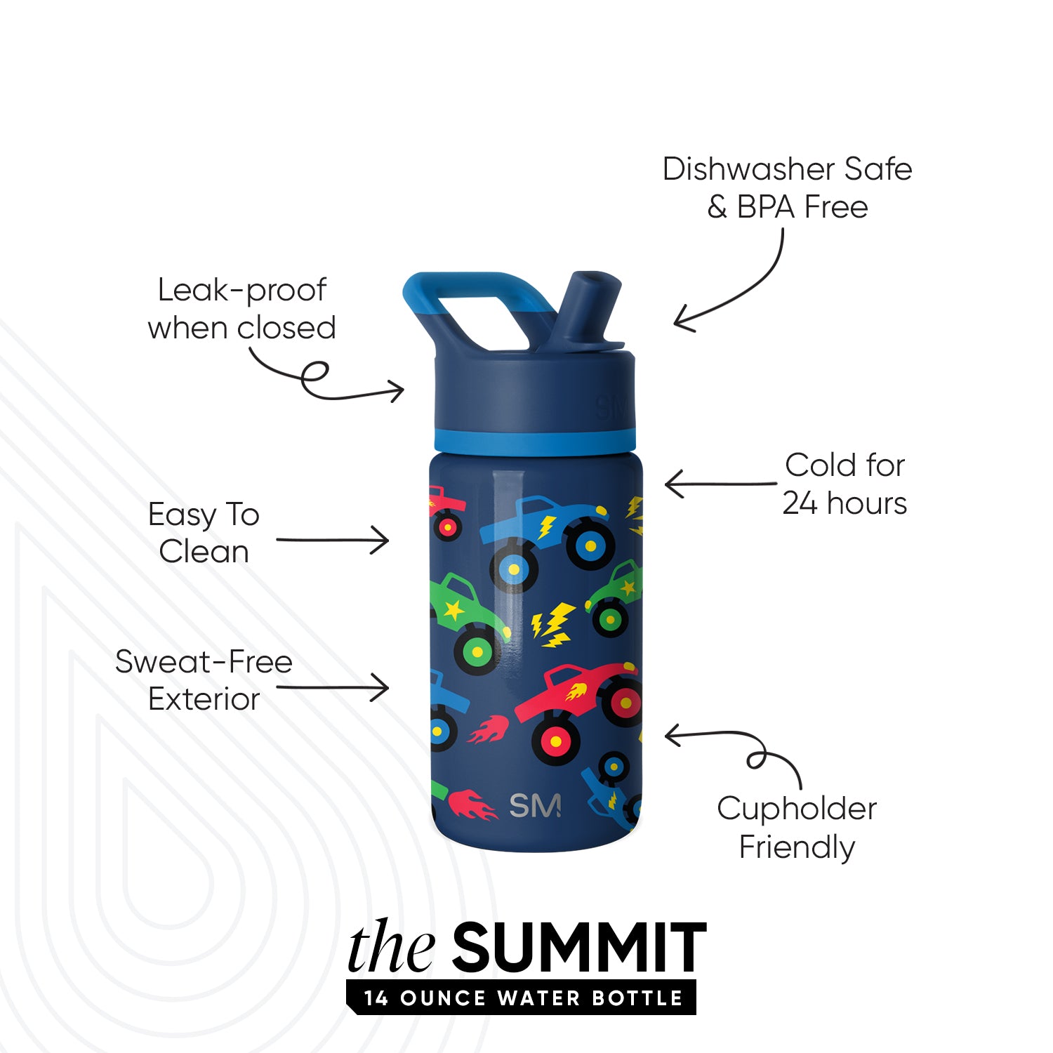 Summit Kids Water Bottle with Straw Lid - Image 2