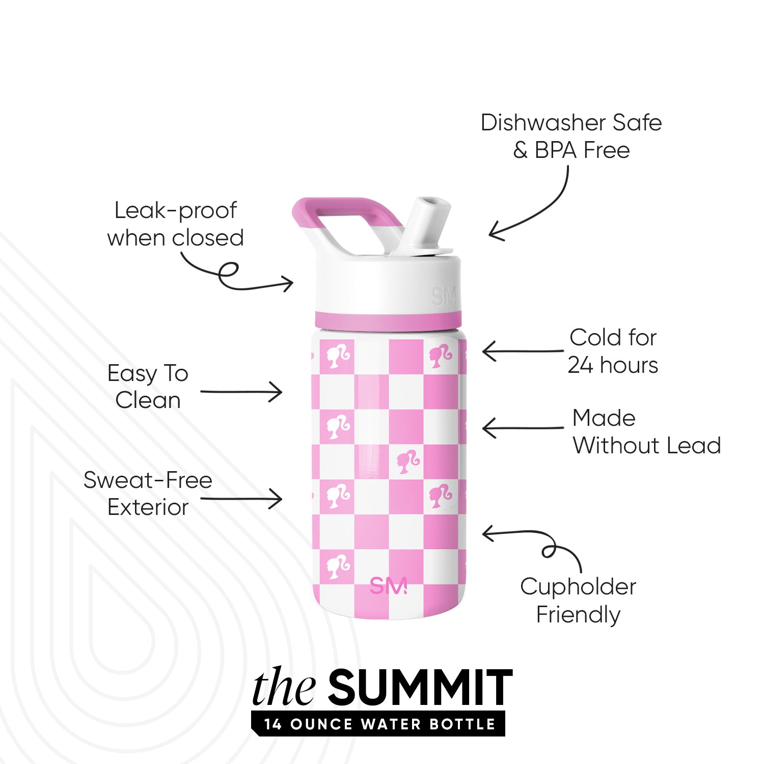 Summit Kids Water Bottle with Straw Lid - Image 2