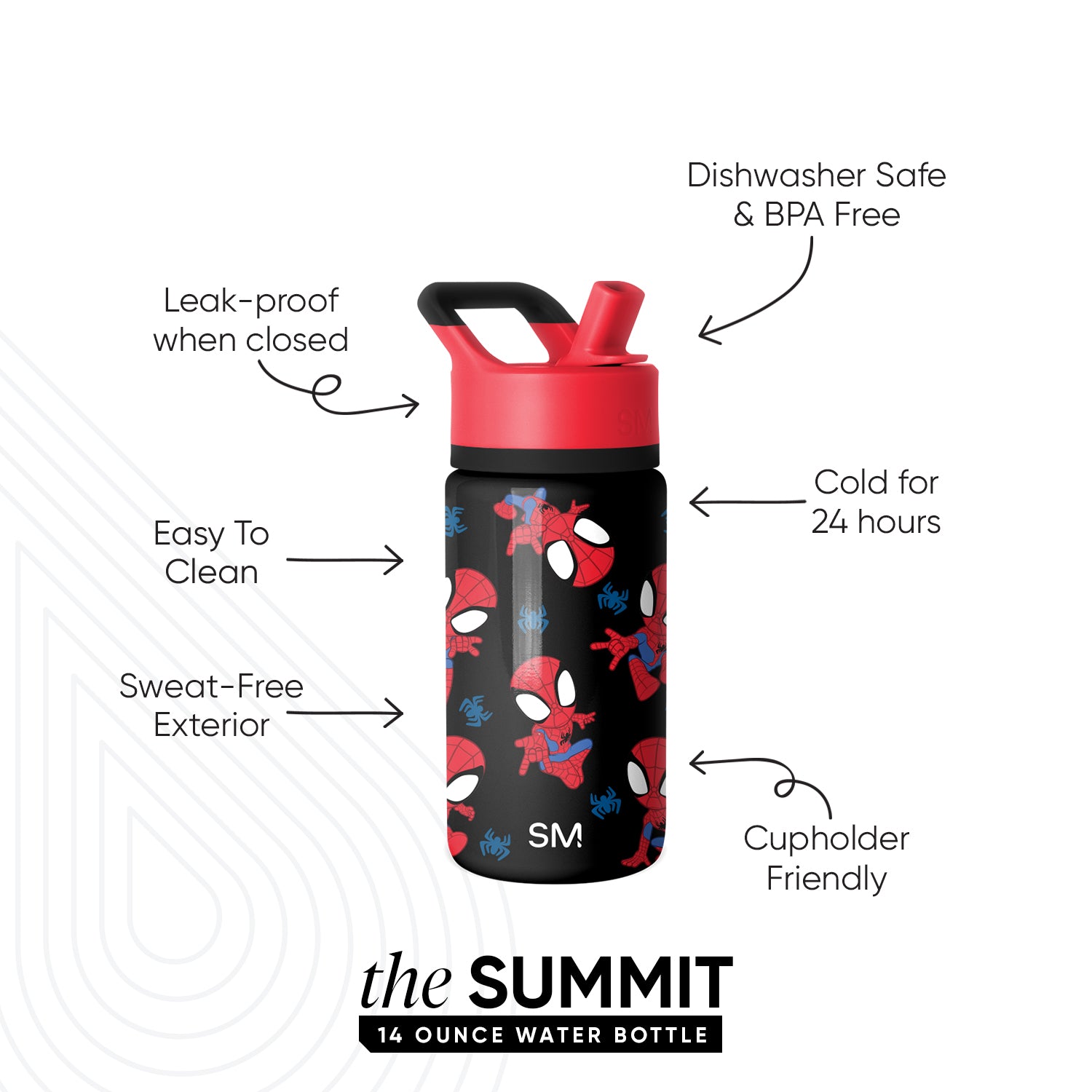 Summit Kids Water Bottle with Straw Lid - Image 2