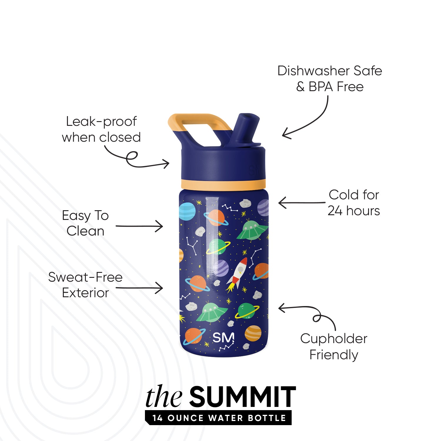 Summit Kids Water Bottle with Straw Lid - Image 2