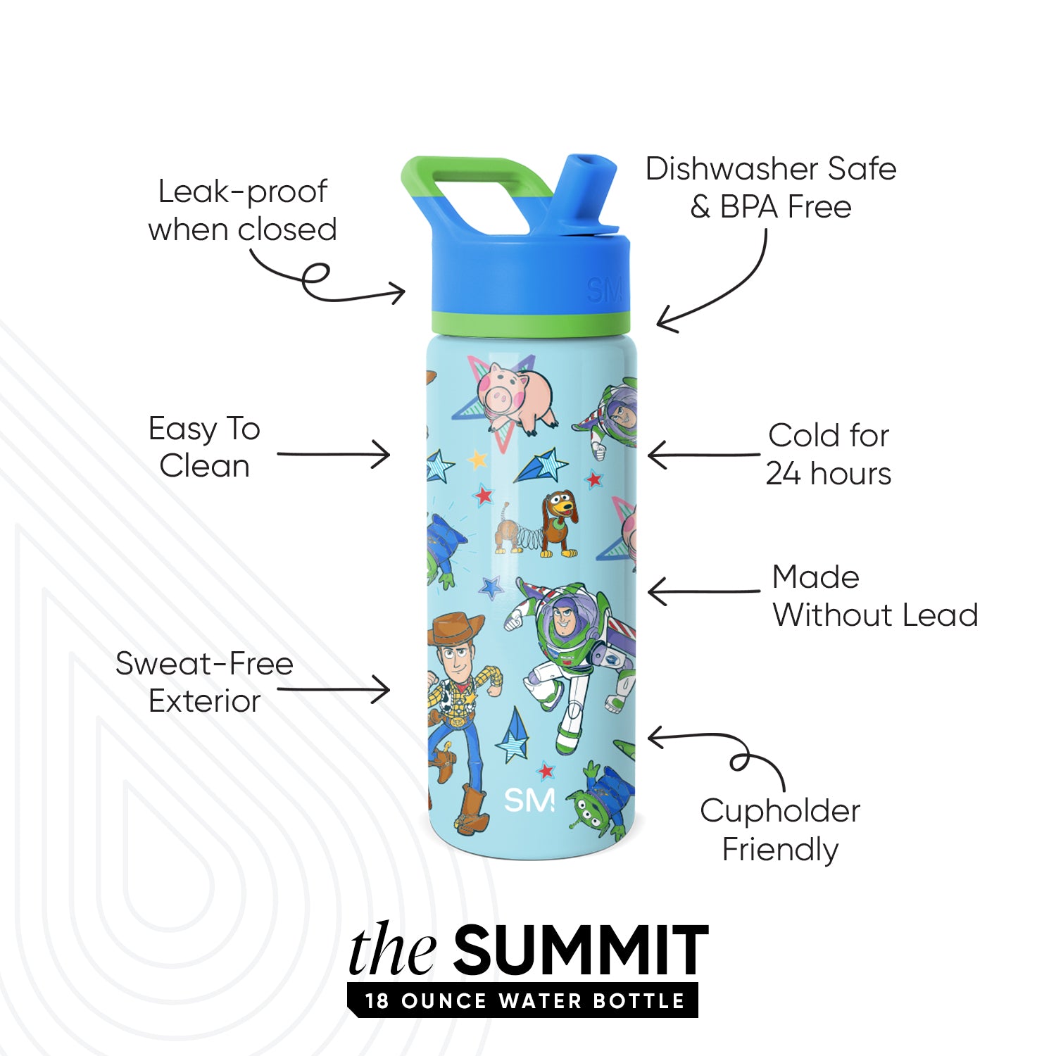 Summit Kids Water Bottle with Straw Lid - Image 2