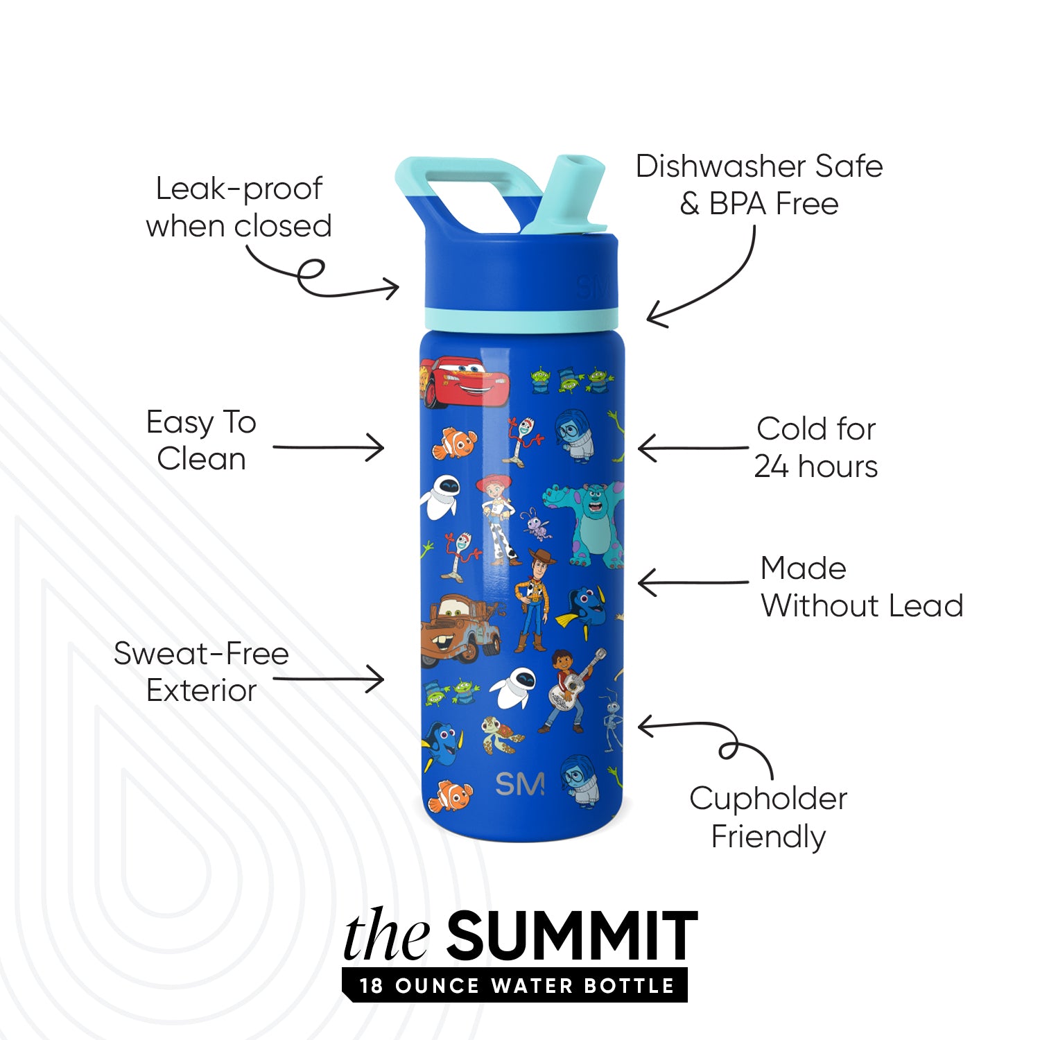 Summit Kids Water Bottle with Straw Lid - Image 2