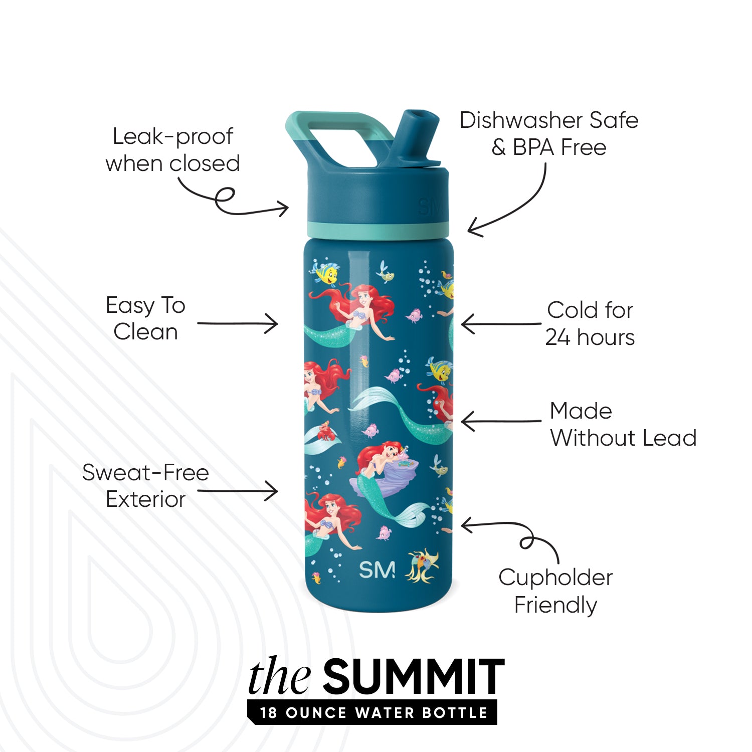 Summit Kids Water Bottle with Straw Lid - Image 2