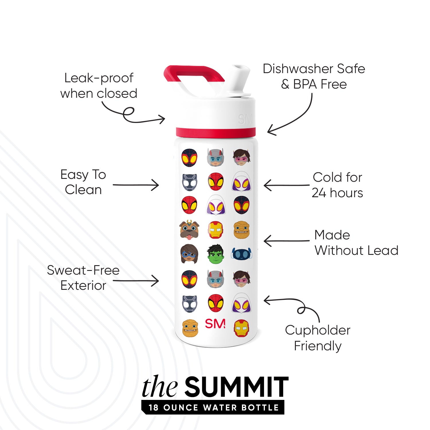 Summit Kids Water Bottle with Straw Lid - Image 2