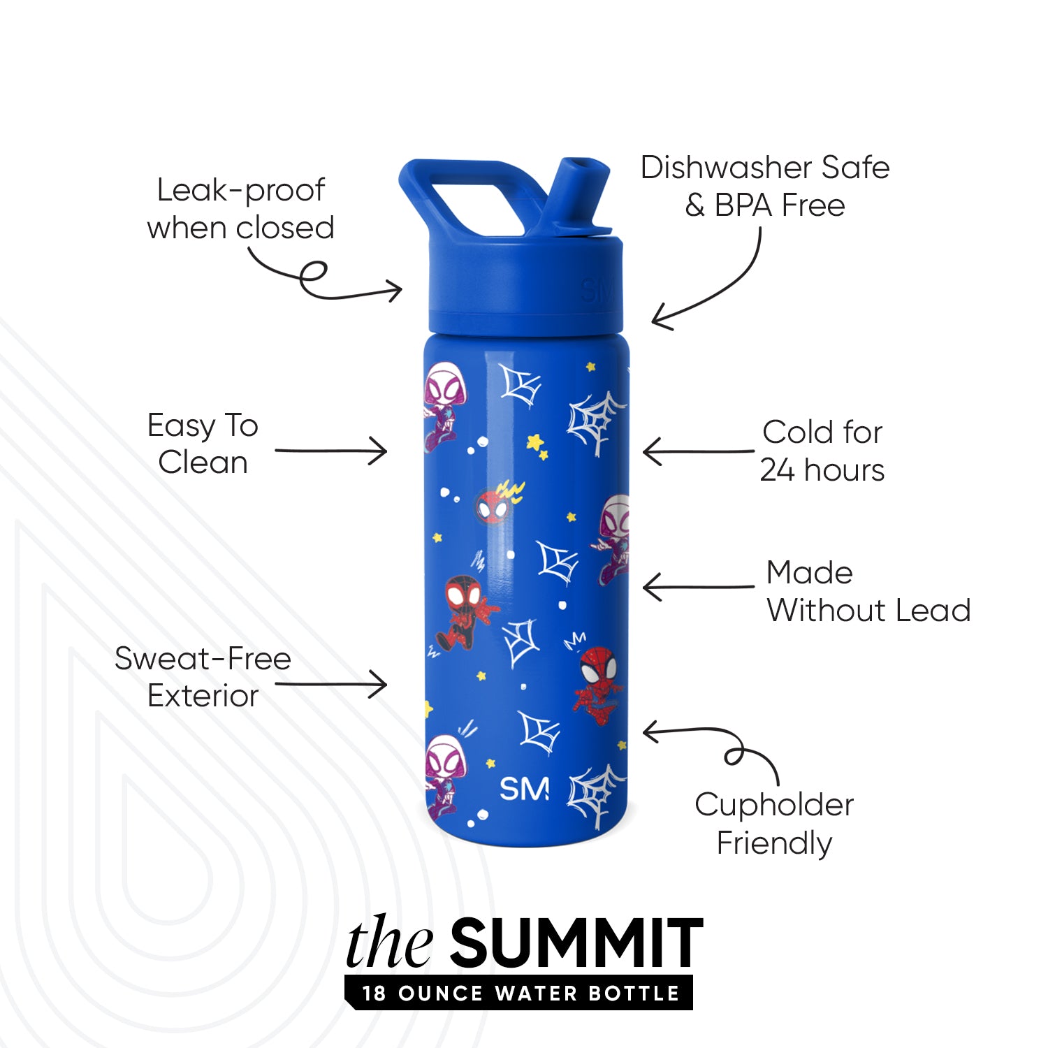 Summit Kids Water Bottle with Straw Lid - Image 2