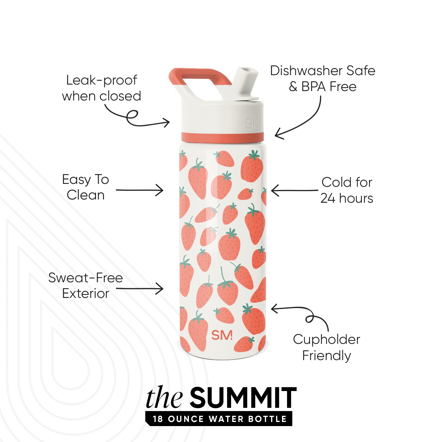 Summit Kids Water Bottle with Straw Lid - Image 2