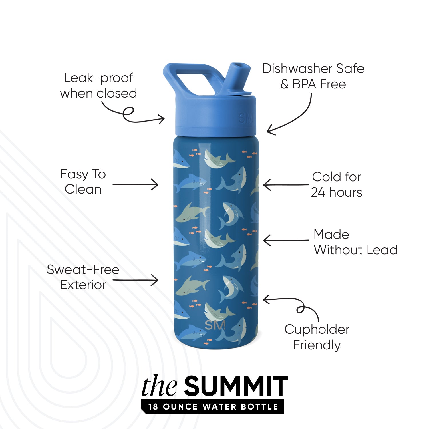 Summit Kids Water Bottle with Straw Lid - Image 2