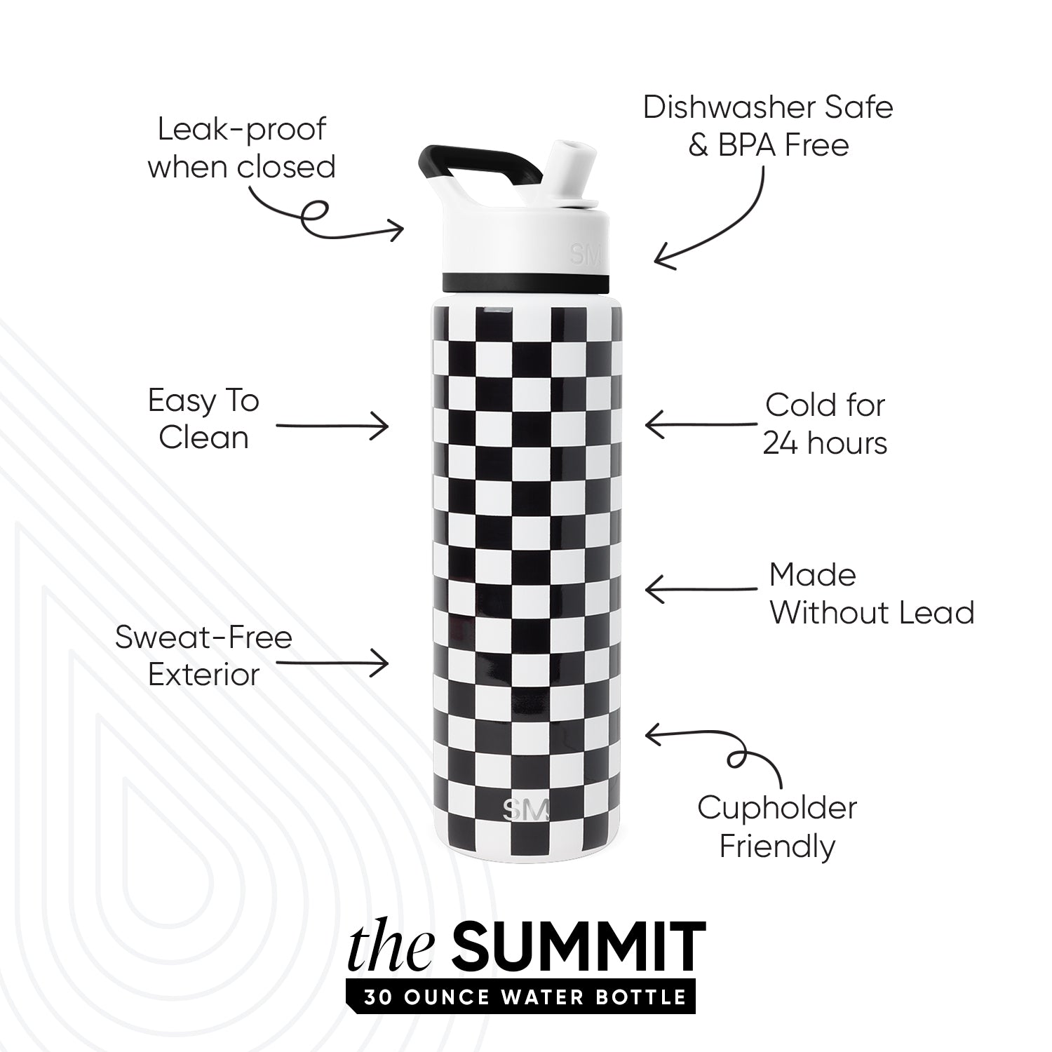 Summit Water Bottle with Straw Lid - Image 2