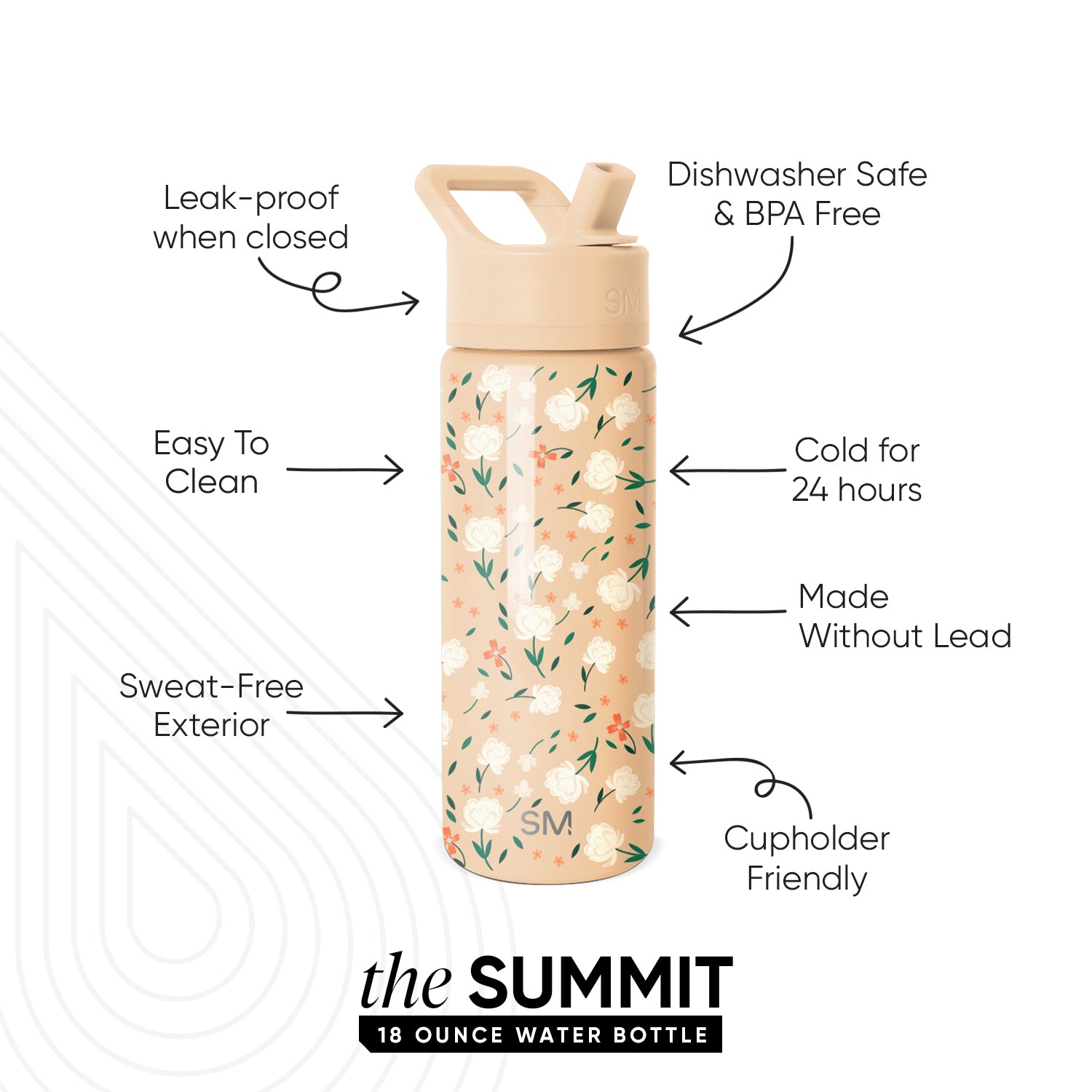 Summit Kids Water Bottle with Straw Lid - Image 2